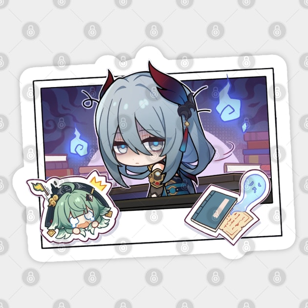 Honkai Star Rail Chibi Hanya Overworked Sticker by HoyoStan